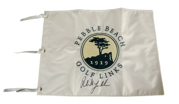 Phil Mickelson Signed Pebble Beach Golf Flag